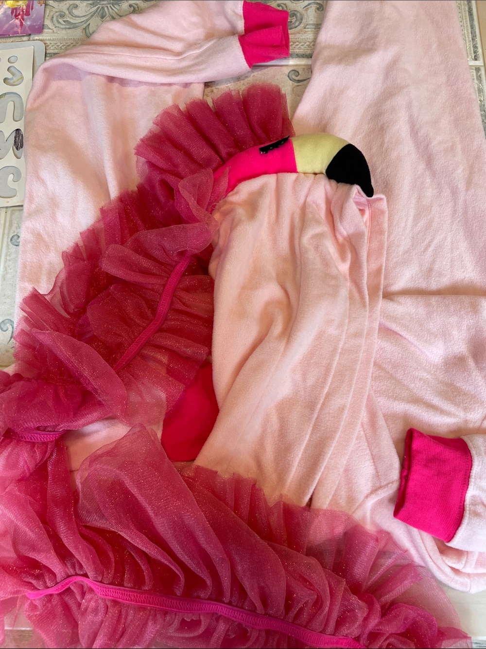 Adults Mens/Womens Pink Flamingo Costume for Halloween (XL/XXL) used 1x,Like New